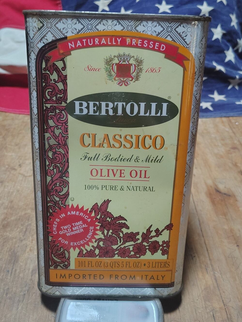 Vintage Bertolli Olive Oil Advertising Tin Empty For Display Kitchen Decor (#2)